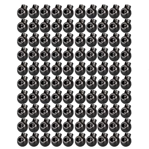 Iwähle Seil Schnur Schlösser/Rope Cord Locks, Clip Ends Round Ball Shape for Hat/Luggage Backpack/Lanyard/Tent, Stopper Sliding Length Adjustment Button (100PC) von Iwähle
