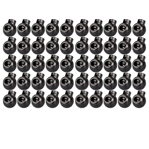 Iwähle Seil Schnur Schlösser/Rope Cord Locks, Clip Ends Round Ball Shape for Hat/Luggage Backpack/Lanyard/Tent, Stopper Sliding Length Adjustment Button (50PC) von Iwähle