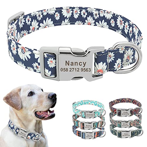 Personalisiertes Hundehalsband, mit Gravur, Namensnummer, verstellbar, Nylon, Chihuahua, Mops, Hundehalsbänder von Iwinna