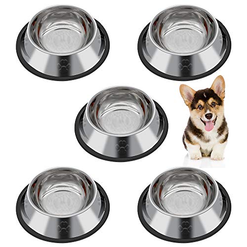 Iyowei 5 Stück Edelstahl Hundenapf, rutschfeste Katzennapf Set Fressnapf Set Sichere Futternapf Wasser Fütterung Schüssel für Katze Hunde Hamster Welpe Kleine Tiere (Größe: 15.6 * 3.5cm) Iyowei 5 Stück Edelstahl Hundenapf, rutschfeste Katzennapf Set Fressnapf Set Sichere Futternapf Wasser Fütterung Schüssel für Katze Hunde Hamster Welpe Kleine Tiere (Größe: 15.6 * 3.5cm) von Iyowei