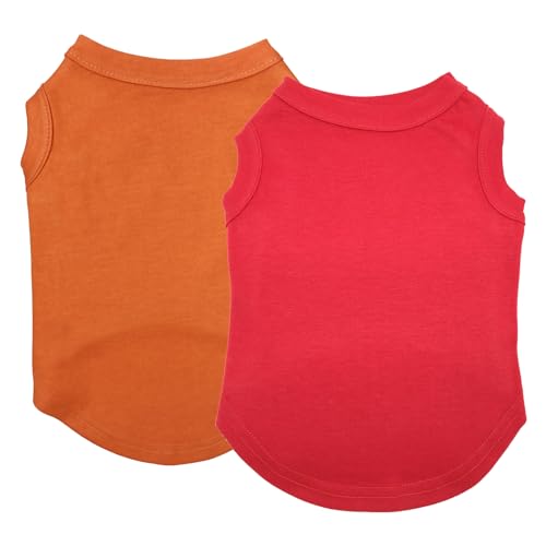 Izefia 2-Teilige Hundehemden Kleidung 2pcs T-Shirt für Kleinen Hund Atmungsaktive Leere Hemden Kühle Sommer Baumwolle Tank Top Weste für Kleine Hund Welpen Mittlere Katze von Izefia