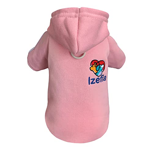 Izefia Hund Hoodie Hund Hoodies Kleidung Fleece Hund Pullover Winter Sweatshirt Warme Baumwollschleife Basic Hund Hoodie für Kleine Hund Welpen Katze Rosa S von Izefia
