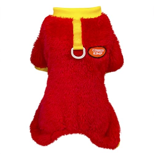 Izefia Hund Pullover Kleidung Bekleidung Fleece Wolle Onesie Winter Warm Sweat Shirt 4 Beine Jumpsuit Pyjamas Niedliches Muster Cowboy Pullover für Kleinen Hund Medium Katze von Izefia