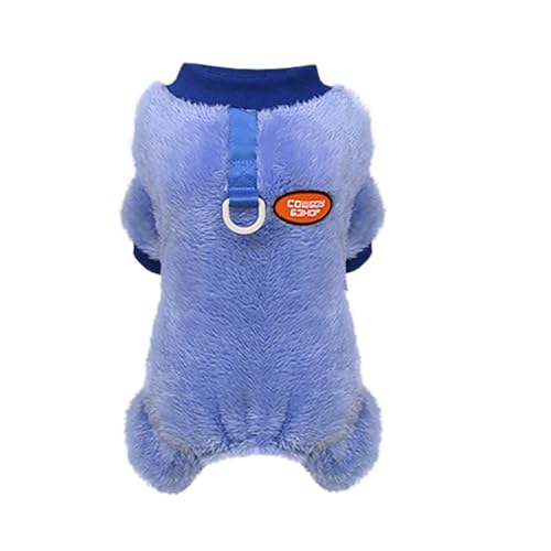 Izefia Hund Pullover Kleidung Bekleidung Fleece Wolle Onesie Winter Warm Sweat Shirt 4 Beine Jumpsuit Pyjamas Niedliches Muster Cowboy Pullover für Kleinen Hund Medium Katze von Izefia