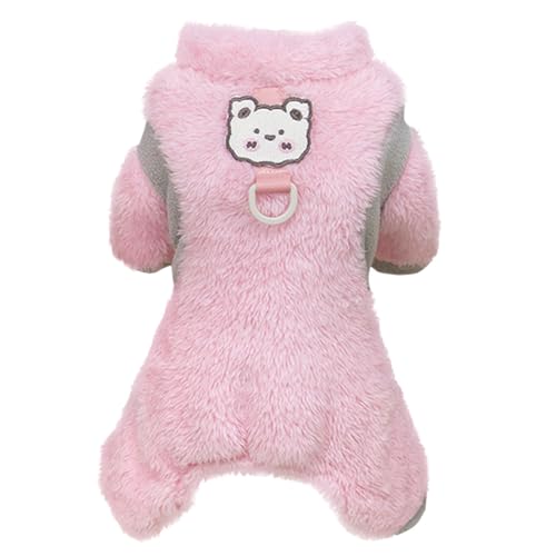 Izefia Hund Pullover Kleidung Bekleidung Fleece Wolle Onesie Winter Warm Sweat Shirt 4 Beine Overall Pyjamas Farbe Block Süßer Pullover für Kleinen Hund Medium Katze von Izefia