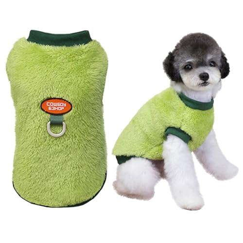 Izefia Hund Pullover Kleidung Bekleidung Fleece Wollpullover mit Leine Schleife Winter Warm Sweatshirt Weicher Pyjama Niedliches Muster Cowboy Weste Pullover für Kleinen Hund Medium Katze von Izefia