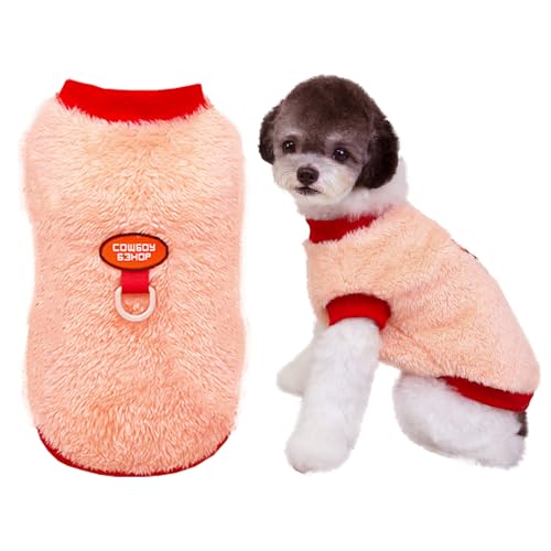 Izefia Hund Pullover Kleidung Bekleidung Fleece Wollpullover mit Leine Schleife Winter Warm Sweatshirt Weicher Pyjama Niedliches Muster Cowboy Weste Pullover für Kleinen Hund Medium Katze von Izefia
