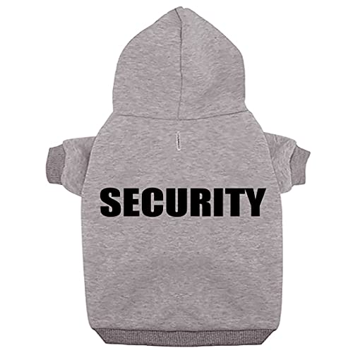 Izefia Hunde Kapuzenpulli Security Rdc Pet Bekleidung Hunde Shirt Wärmer Pullover Baumwoll Jackett Mantel Kleiner Hund Mittlerer Hund (Grau,XXXL) von Izefia