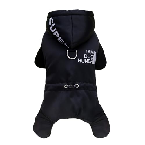 Izefia Hundemantel Haustier Bekleidung Jumpsuit Winddichte Kalte Wettermantel Sportjacke Warme Winter Dicke Kleidung Schneefeste Mantel Baumwolle Hundemantel für Kleine Hund Mittlere Hundekatze von Izefia