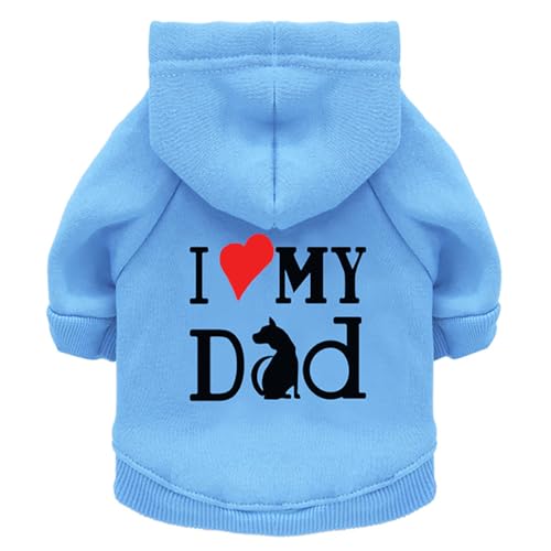 Izefia Kapuzenpullis für Hunde Hund Kapuzenpullis für Kleine Hunde Kleidung Ich Liebe Meine Mutter Fleece Pullover Winter Sweatshirt Warme Baumwolle Hund Kapuzenpullis für Kleine Hund Katze von Izefia
