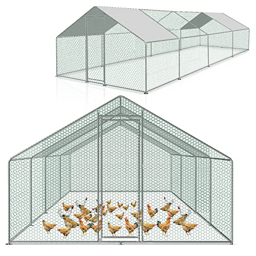 Izrielar XXL Hühnerstall Freilaufgehege mit Sicherheitsschloss und Wasserdichtes PE-Farbtuch, Viel Platz für Hühner, Kaninchen und weitere Kleintiere, Stabilem Stahlrahmen, 3x8x2m Izrielar XXL Hühnerstall Freilaufgehege mit Sicherheitsschloss und Wasserdichtes PE-Farbtuch, Viel Platz für Hühner, Kaninchen und weitere Kleintiere, Stabilem Stahlrahmen, 3x8x2m von Izrielar