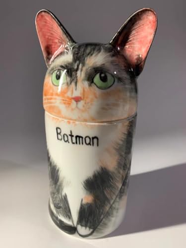 Personalisierte Tierurne für Hunde, Katzen, Kaninchen & Kleintiere – Handgefertigte Urne aus Keramik – Aufbewahrung für Asche, Leckerli – Gedenkgeschenk Haustier individuell graviert (800ML bis 35KG) von J.OZEANE