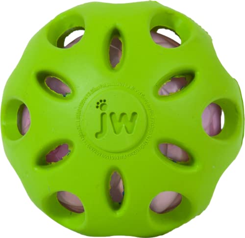 J.W. JW JW47015 Crackle Ball, Gummiball mit einem Kunststoff-Flaschenherz für Hunde, L von JW
