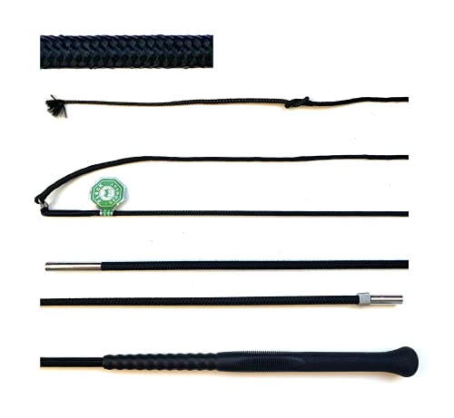 JA Horse Fleck Ergo Griff Longierpeitsche 2 Fach 180/200 cm (200 cm, schwarz) von JA Horse