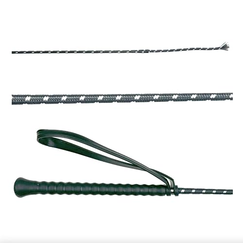 JA Horse Fleck Reitgerte Dressurgerte Pferd Reiter Reitsport Gummigriff mit Handlasche Basic Gerte für Anfänger 80-130 cm (Grau, 110 cm) von JA Horse