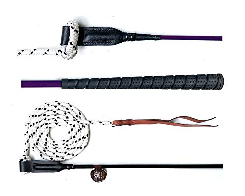 JA Horse Pferd Kontaktstock mit Seil für die Training Bodenarbeit 100/120 cm, Bodenarbeitstick Reitstick Pferdestick Longiergerte Finesse-Stick Carrot Stick Horsemanship Stick (100 cm, lila) von JA Horse