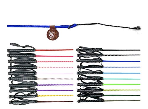 JA Horse Reitgerte Kinderreitgerte Dressurgerte Gerte mit Gummigriff und Handgelenkschlaufe 75/90 / 100 cm (100 cm, blau) von JA Horse