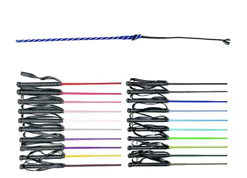 JA Horse Reitgerte Kinderreitgerte Dressurgerte Pferd Reiten Gerte mit Gummigriff und Handgelenkschlaufe 75/90 / 100 cm (75 cm, Royalblau/weiß) von JA Horse