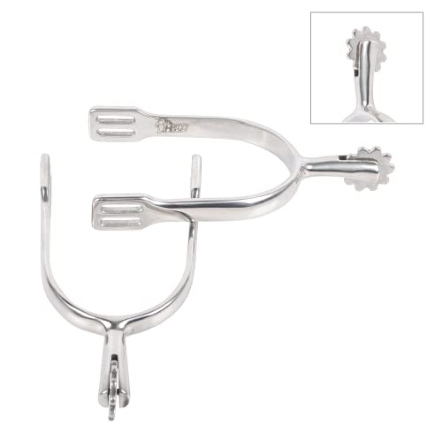 JA Horse Reitsporen Pferde Reiten Sporen aus hochwertiger Edelstahl, langlebig, rostfrei (Herren 30 mm, Schultheiss, großes Sonnenrad) von JA Horse