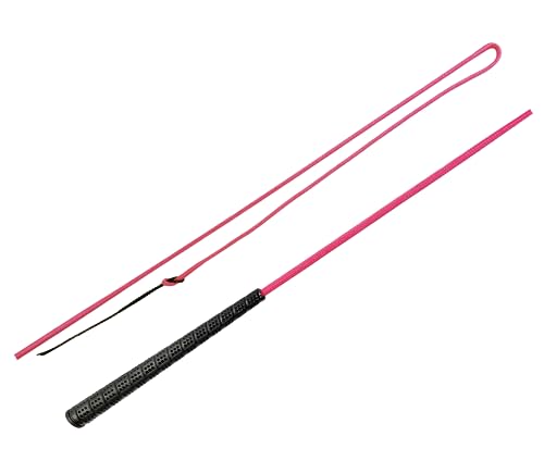 JA Horse Touchiergerte Bogenpeitsche Fahrpeitsche Pferd Fahren Bogen Peitsche Fahrsport Bodenarbeitsgerte Gummi Griff (pink, 120 cm) von JA Horse