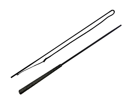 JA Horse Touchiergerte Bogenpeitsche Fahrpeitsche Pferd Fahren Bogen Peitsche Fahrsport Bodenarbeitsgerte Gummi Griff (schwarz, 120 cm) von JA Horse