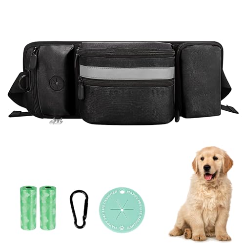 JABNOW Leckerlitasche für Hunde,Reflektierender Futterbeutel Hunde,Leckerlibeutel für Hunde mit Kotbeutelspender und 2 Rollen Kotbeutel,Multifunktionaler Futterbeutel Hundetraining zum Laufen Wandern JABNOW Leckerlitasche für Hunde,Reflektierender Futterbeutel Hunde,Leckerlibeutel für Hunde mit Kotbeutelspender und 2 Rollen Kotbeutel,Multifunktionaler Futterbeutel Hundetraining zum Laufen Wandern von JABNOW