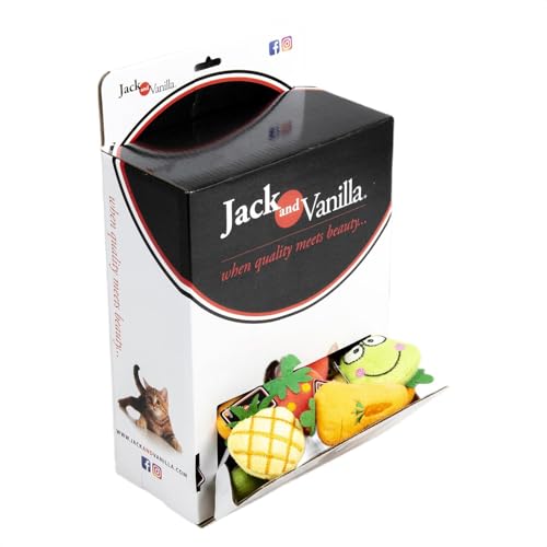 JACK AND VANILLA, 6 cm Plüschspielzeug für Katzen, Spielzeug aus weichen und strapazierfähigen Materialien, leuchtende Farben, attraktives Design, fördert Spiel und Wohlbefinden, Größe 6 cm JACK AND VANILLA, 6 cm Plüschspielzeug für Katzen, Spielzeug aus weichen und strapazierfähigen Materialien, leuchtende Farben, attraktives Design, fördert Spiel und Wohlbefinden, Größe 6 cm von JACK AND VANILLA