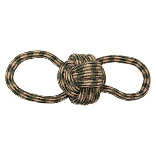 JACK AND VANILLA, Tarnseilball für Hunde, 2 Schnallen, ideales Gewicht von 950 g, Robustes und ästhetisches Design, Größe 43 cm, grün/braune Farbe, Tarnmuster von JACK AND VANILLA