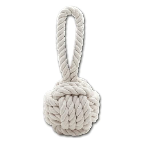 JACK AND VANILLA, Naturseilball für Hunde, widerstandsfähig und langlebig, ideal zum Spielen und Trainieren, Gewicht 205 g, Durchmesser 20 cm, natürliche Farbe, Modell Revive Toys von JACK AND VANILLA