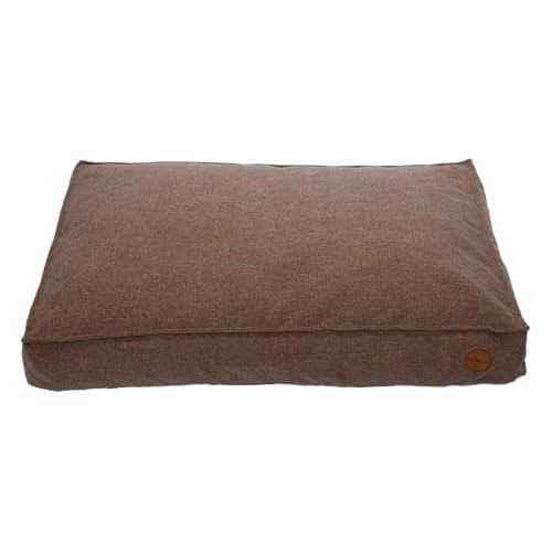 JACK AND VANILLA, Bequemes Hundebett aus Schaumstoff, Elegantes Design, waschbares Futter, langlebig und widerstandsfähig, ideal für mittelgroße Hunde, 80 x 60 x 15 cm, braun, Zeitloses Modell von JACK AND VANILLA