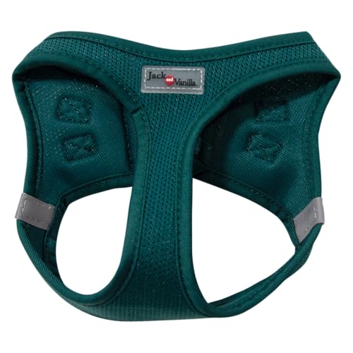 JACK AND VANILLA, bequemes Netzgeschirr für Hunde, verstellbar, sicher mit reflektierenden Streifen, modernes Design, Größe 27–30 cm, Farbe Blau-XXXS, Expeditionsmodell von JACK AND VANILLA