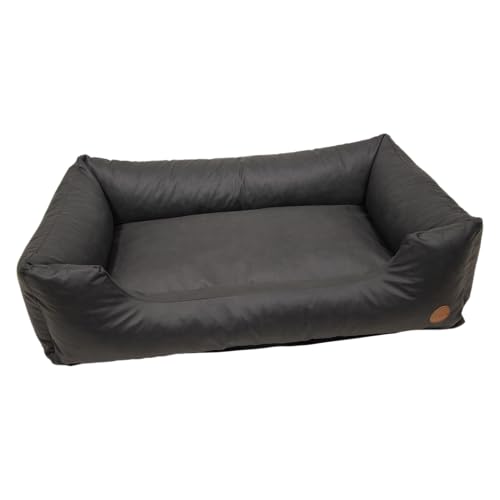 JACK AND VANILLA, Bequemes Sofa für Tiere, Elegantes und modernes Design, weiche Polsterung, leicht zu reinigen, Maße 120 x 82 cm, Schwarze Farbe von JACK AND VANILLA