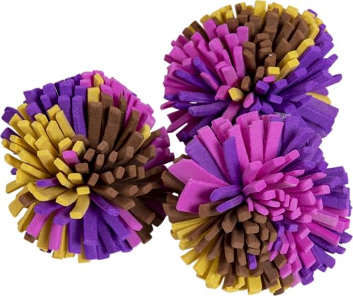 JACK AND VANILLA, mehrfarbiger Pomponball für Katzen, REGT den Jagdinstinkt an, fördert Bewegung und Beweglichkeit, Größe 4,5 cm, farblich Sortiert, Katzenspielzeugmodell von JACK AND VANILLA