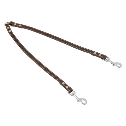 JACK AND VANILLA, Doppelleine für Hunde, Modell aus geöltem Leder, braune Farbe, Größe 10 mm x 40 cm von JACK AND VANILLA