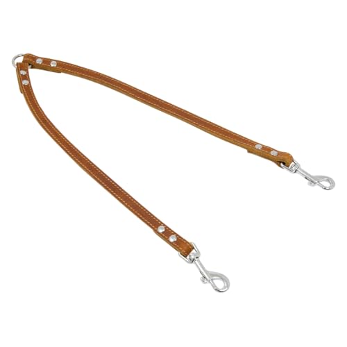 JACK AND VANILLA, Doppelleine für Hunde, Modell aus geöltem Leder, Farbe Cognac, Größe 10 mm x 40 cm von JACK AND VANILLA