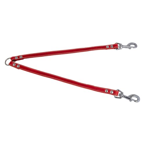 JACK AND VANILLA, Doppelleine für Hunde, Modell aus geöltem Leder, rote Farbe, Größe 10 mm x 40 cm JACK AND VANILLA, Doppelleine für Hunde, Modell aus geöltem Leder, rote Farbe, Größe 10 mm x 40 cm von JACK AND VANILLA