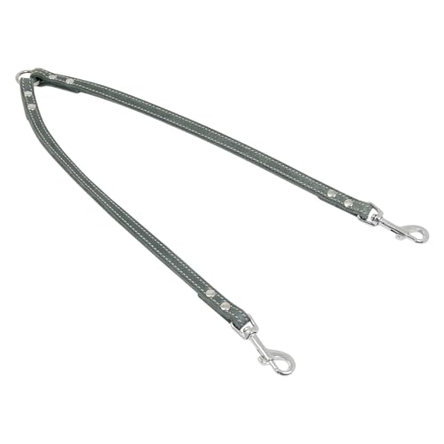 JACK AND VANILLA, Doppelleine für Hunde, Modell aus geöltem Leder, grau, Größe 10 mm x 40 cm JACK AND VANILLA, Doppelleine für Hunde, Modell aus geöltem Leder, grau, Größe 10 mm x 40 cm von JACK AND VANILLA