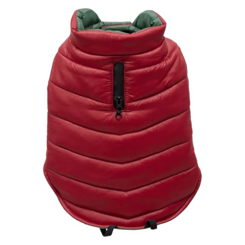 JACK AND VANILLA, Eleganter Hundemantel, schickes und modernes Design, optimaler Komfort, waschbar, perfekte Passform, Schutz vor Wind und Regen, XL rot, 5Th Avenue Dogwalk-Modell von JACK AND VANILLA