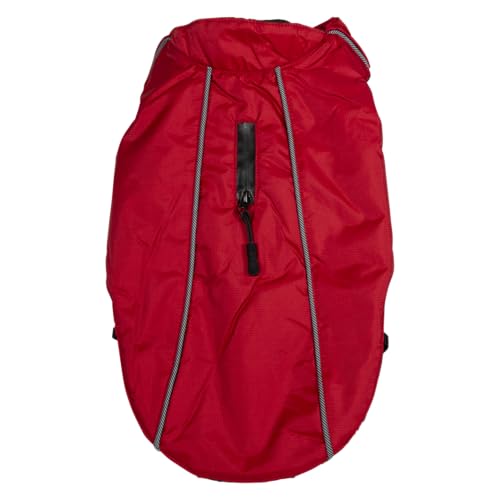 JACK AND VANILLA, Stylischer Mantel für kleine Hunde, Schutz vor Kälte und schlechtem Wetter, strapazierfähiger Stoff, Reißverschluss, reflektierende Streifen, Größe 55 cm, Farbe Rot, Modell JACK AND VANILLA, Stylischer Mantel für kleine Hunde, Schutz vor Kälte und schlechtem Wetter, strapazierfähiger Stoff, Reißverschluss, reflektierende Streifen, Größe 55 cm, Farbe Rot, Modell von JACK AND VANILLA