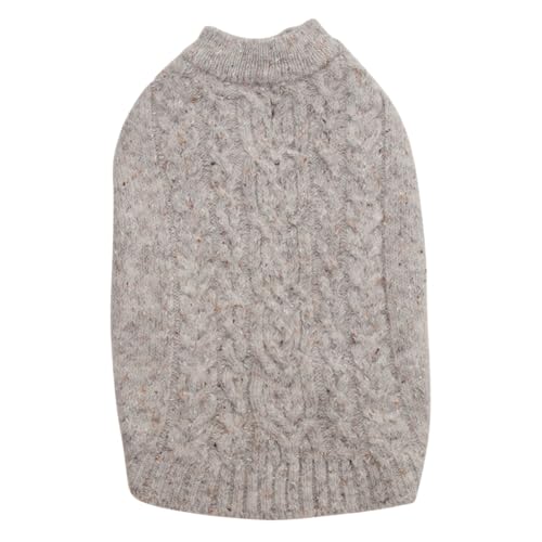 JACK AND VANILLA, Stilvoller Hundepullover mit Zopfmuster, bequem und warm, ideal für Spaziergänge, maschinenwaschbar, Größe M, Grau, Modell 5Th Avenue Dogwalk von JACK AND VANILLA