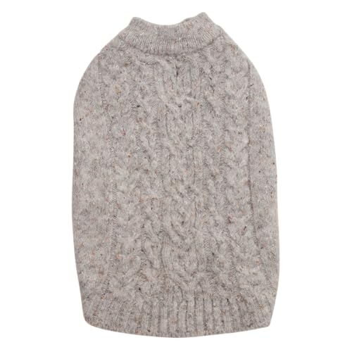 JACK AND VANILLA Stylischer Hundepullover mit weichem Zopfmuster, perfekt zum Spazierengehen, XS-Passform, graue Farbe, ideal für den Komfort und Stil Ihres Begleiters, 5Th Avenue Dogwalk-Modell von JACK AND VANILLA
