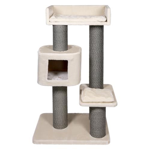 JACK AND VANILLA, Eleganter Kratzbaum für Katzen, modernes und klares Design, langlebige Materialien, leicht zu reinigen, Maße 70 x 50 x 120 cm, beige Farbe, Kratzbaummodell JACK AND VANILLA, Eleganter Kratzbaum für Katzen, modernes und klares Design, langlebige Materialien, leicht zu reinigen, Maße 70 x 50 x 120 cm, beige Farbe, Kratzbaummodell von JACK AND VANILLA