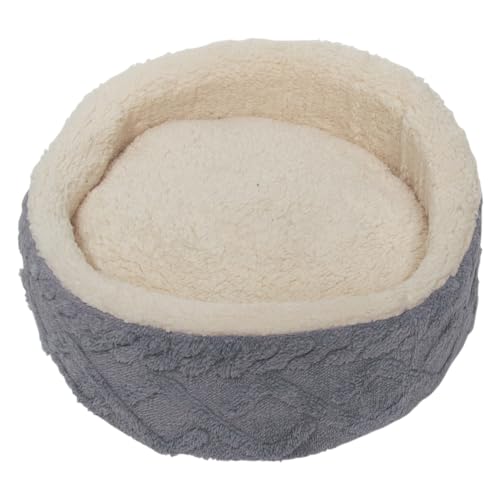 JACK AND VANILLA Stylischer runder Korb in Hellgrau zur praktischen Aufbewahrung, ideal für Spielzeug und Kleidung, Größe XS Ø43 x 15 cm, für alle Rassen, Fuzz-Modell von JACK AND VANILLA