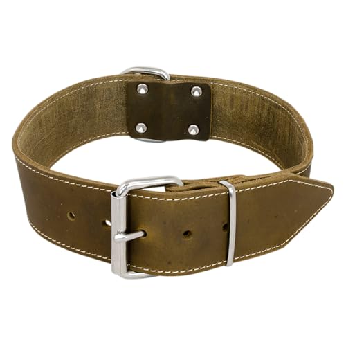 JACK AND VANILLA, Elegante Halskette aus Fettleder für Hunde, optimaler Komfort, verstellbar, modernes Design, grüne Farbe, Breite 30 mm, Länge 40 cm, Ledermodell JACK AND VANILLA, Elegante Halskette aus Fettleder für Hunde, optimaler Komfort, verstellbar, modernes Design, grüne Farbe, Breite 30 mm, Länge 40 cm, Ledermodell von JACK AND VANILLA