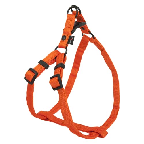 JACK AND VANILLA, Ergonomisches orangenes Nylongeschirr für Hunde, verstellbar von 27 bis 38cm, modernes und sicheres Design, ideal für Bequeme Spaziergänge, Größe XS, orange, Comfort-Modell von JACK AND VANILLA