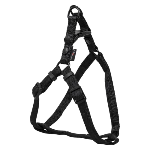 JACK AND VANILLA, Ergonomisches Nylongeschirr für Hunde, verstellbar und leicht, modernes Design, ideal zum Spazierengehen, Größe XS, Schwarze Farbe, Brustumfang 27–38 cm, Comfort-Modell von JACK AND VANILLA