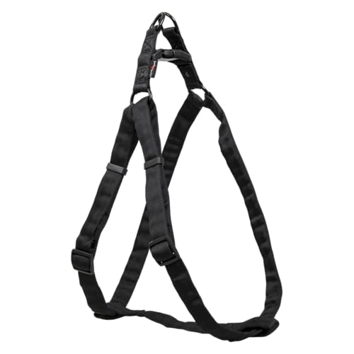 JACK AND VANILLA, Ergonomisches Nylongeschirr für Hunde, verstellbar von 66 bis 105 cm, leicht und widerstandsfähig, modernes Design, Schwarze Farbe, Größe XL, Breite 25 mm, Comfort-Modell von JACK AND VANILLA