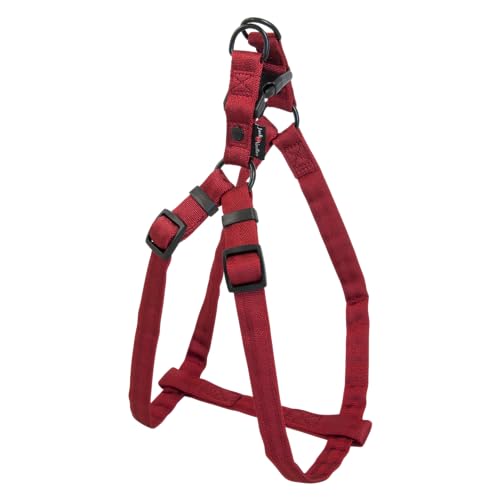 JACK AND VANILLA, Ergonomisches Hundegeschirr aus rotem Nylon, verstellbar, leicht und widerstandsfähig, mit reflektierenden Streifen zur Sicherheit, Größe M 20 x 45 – 66 cm, Comfort-Modell von JACK AND VANILLA