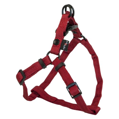 JACK AND VANILLA, Ergonomisches Hundegeschirr aus rotem Nylon, verstellbar, leicht und widerstandsfähig, mit reflektierenden Streifen zur Sicherheit, Größe XS 12 x 27-38 cm, Comfort-Modell von JACK AND VANILLA