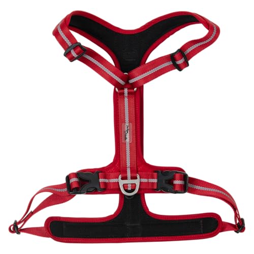 JACK AND VANILLA, Ergonomischer Outdoor-Gurt, einfache Passform, modernes Design, langlebig und bequem, ideal zum Klettern und Wandern, Red-M, Modell von JACK AND VANILLA